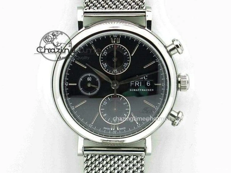 MIROTIME 0310 SmartChoice Mark XVIII IW327006 Titanium M+F 1:1 Best Edition Black Dial on Brown Leather Strap A 7145